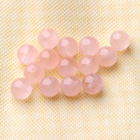 天然粉晶冰种晶芙蓉晶散珠半成品DIY粉水晶手工串珠招桃花材料包 天然粉晶14mm[15颗]一圈