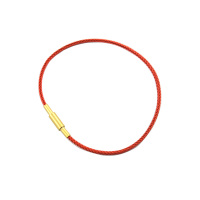 1.5毫米细钢丝绳钛钢可串小孔珠手绳手链金珠手环diy半成品皮绳 红色 总长15 成品 需要半成品请备注