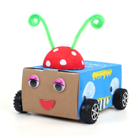 小学生科技小制作diy材料废物利用创意科学小发明幼儿园环保手工 扫地机器人材料包+电池+画笔 收藏送彩色眼睛