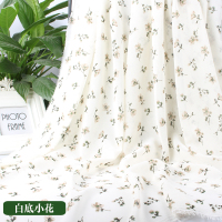 料碎花面料高档小清新夏季连衣裙垂感diy手工衣服 白底小花