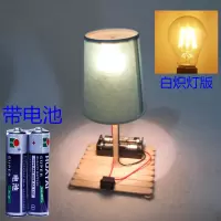 小学生手工制作台灯DIY科技小作品 小学生通用技术作品创客玩具 白炽灯带电池