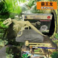 考古恐龙化石创意DIY儿童益智玩具七彩宝石挖掘宝石收藏皮诺考古 百富勤中号-01霸王龙