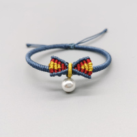 在逃公主diy手绳材料包 蝴蝶结编绳铃铛手链迪士尼白雪小红书自编 蓝+酒红+金 白雪公主 (材料包自己编)