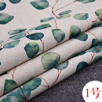 ins风绿植小清新加厚棉麻布料亚麻帆布印花布diy桌布背景窗帘布料 1号 宽度 1.8米