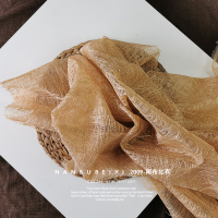 乱麻加密欧根纱挺括面料 DIY手工饰品布料 窗帘装饰布中国风 汉服 姜黄色 (半米价格)