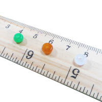 天然翡翠冰种三彩小平安扣隔片散珠算盘珠垫片巴山翠珠子diy饰品 3*5mm黄色(50颗)