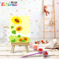 DIY数字油画 儿童客厅 礼物玩具 居家装饰画 易卓 葵花恋 B06葵花恋 10*15小画板 送小画架