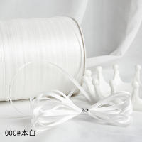 3mm宽双面涤纶带书签吊牌丝带手工发饰diy飘带婚庆喜糖盒绑绳扎带 本白