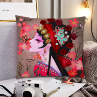 十字绣花旦抱枕一对2021新款客厅京剧美女手工自己线绣中国风简单 [花旦少女][丝线][一个]45x45CM 含枕芯