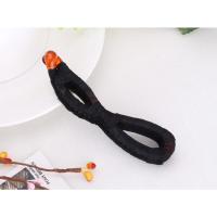 满 丹麦品牌发饰 手工缠绕优雅镂空布艺马尾夹 竖夹 香蕉夹 黑色 8字竖夹