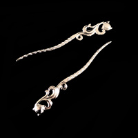 复古步摇宫廷及笄手工纯银简约狐狸簪女古风汉服头发簪饰品礼物 狐仙发簪一对(Z10)