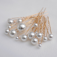 2020新款新娘头饰手工发簪大珍珠发簪发饰网红写真结婚伴娘配饰 发簪 大小18只不一样