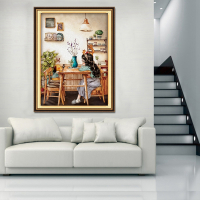 十字绣2021新款客厅线绣卧室人物卡通手工自己绣小件家用小幅满绣 丝线 大格4股线绣印花 63*86CM