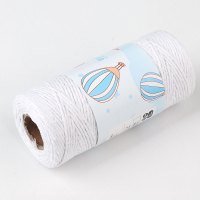 1mm彩色棉绳diy挂毯波西米亚风装饰绳手链手工编织细棉线花朵材料 白色