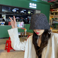 先生仙女风褶皱直筒渔夫帽日系春夏韩版显脸小钟型水桶盆帽 黑色 M(56-58cm)