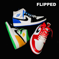 Flipped Store原创Flip家适配1970s AF1 AJ1 AJ5个性彩色渐变鞋带 黑绿橙三色没有160cm