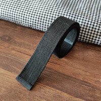 帆布魔术贴腰带无铁磁金属皮裤带富士康电子厂防静电过敏过安检门 黑色 125cm