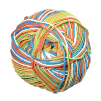 小辛娜娜有机棉线亲肤柔软无刺激宝宝绒棉毛线手工编织线钩织毛衣 彩虹糖 2250#