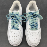 空军一号AF1北卡蓝牛仔水洗AJ1高低帮天蓝激光喷墨1970s 扎染鞋带 牛仔扎染鞋带180cm一双(2根)