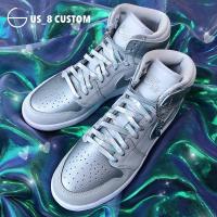 US8AJ1东京限定AF1空军一号镭射泫雅闪亮银LX雾霾蓝皮质鞋带shx PU皮镭射白鞋带160CM