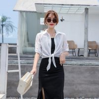 小披肩女夏季裙子外搭开衫百搭短款薄款雪纺防晒衣配吊带的小外套 白色(偏小一码) S