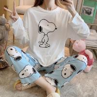 纯棉睡衣女春秋季长袖套装可爱网红卡通秋冬夏家居服可外穿史努比 803史努比 M