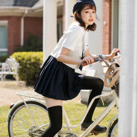 一期一会夏款假大腿薄丝袜过膝少女JK学院风打底拼接高筒袜日系 黑色 上10D,下60D天鹅绒