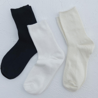 3双黑色袜子女配皮鞋中筒春秋韩国jk日系纯棉夏季长袜ins潮堆堆袜 黑色+奶白+纯白 34--41码
