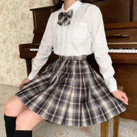 [川岛琦] 情书 画手原创JK格裙日系女高中学院校供感百褶裙 单件情书裙子45cm+平角+衣架 XS 70斤