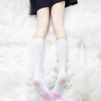 超可爱哒~原创猫咪印花小腿袜 制服JK袜不过膝袜中筒袜猫爪袜 白色 均码