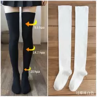 袜子女过膝袜秋冬长筒袜女jk小腿袜女士长袜日系黑色瘦腿高筒袜女 过膝袜白色 35-39(压力瘦腿)