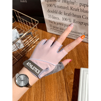 健身手套男女瑜伽运动手套器械训练单杠防起茧防滑半指骑行开车薄 粉色 S