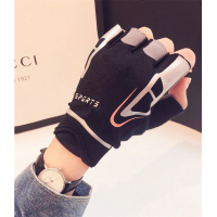 夏季健身手套女瑜伽动感单车男半指器械训练骑行运动防滑耐磨透气 黑色[升级款] S