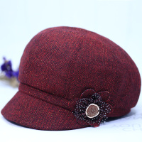 春秋天老年人帽子女奶奶软布鸭舌帽中老年妈妈休闲短檐时装帽春季 酒红色#116 可调节