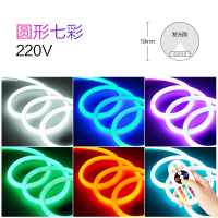 led霓虹灯带户外柔性灯条220V软灯管线灯KTV室外装饰防水长条射灯 220V霓虹灯带[圆形/七彩遥控] 每米价 其它