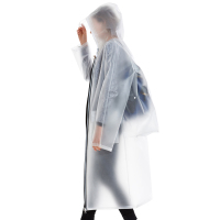 防护雨衣外套成人带背包男女长款户外登山垂钓徒步大帽檐雨披 背包款白色(拉链款) L