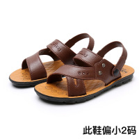 2020特价男士休闲凉鞋软底防滑两用大码加厚海边户外透气沙滩鞋 007棕色 40码（适合38码的脚）