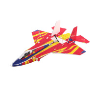 儿童电动手抛泡沫飞机户外滑翔机男孩飞行玩具礼物拼装战斗机航模 红色F35带彩灯战斗机 四架战机(颜色备注)