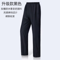 雨裤防水男女骑行户外裤捕鱼双层加厚防水耐磨透气钓鱼成人分体单 升级款黑色雨裤 M