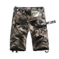 大码男装工装六分短裤多袋多兜多口袋休闲清货断码户外军旅七分裤 经典迷彩灰 29