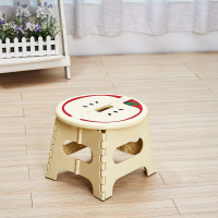 加厚折叠凳子卡通塑料便携式矮凳户外创意家用小板凳成人儿童 大号 苹果面+卡扣