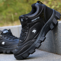 春秋季潮流户外工作鞋皮面鞋男防滑工装鞋运动休闲鞋防水男鞋板鞋 黑色 882单款 39码 收藏送袜子