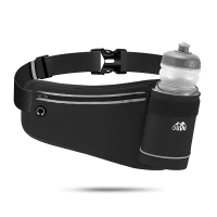 运动腰包男女款水壶包马拉松跑步装备户外健身手机包贴身防水 黑色(含水壶)