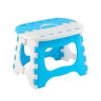 塑料折叠小凳子户外便携钓鱼马扎卫生间浴室儿童换鞋椅子家用板凳 蓝色