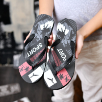 9.9拖鞋男夏人字拖防滑沙滩鞋潮流个性学生户外夹脚凉拖2019新款 海鸥 黑红 39