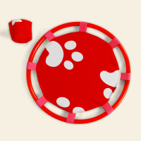 弹弹圈感统训练抛接球儿童大号软飞盘弹弹拍沙包托盘幼儿园户外 红色弹弹圈配沙包