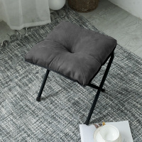 便携式搁脚凳脚踏马扎折叠凳子户外火车小板凳换鞋凳子 加大脚凳--麂皮绒木炭色