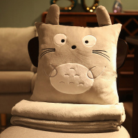 抱枕被子两用办公室多功能汽车内靠垫三合一折叠午休神器午睡毯子 龙喵 暖手抱枕35*35cm 毯子1.5*1.7米