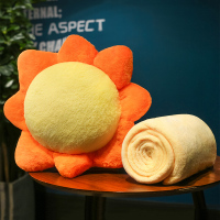 抱枕被子两用车用枕头办公室午睡神器靠枕寝室汽车毯子二合一车载 太阳 暖手抱枕+绒毯(1*1.7米)