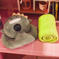 中小学生午睡神器趴睡枕桌上带被子一年级儿童午休抱枕趴趴枕头 恐龙+盖毯 趴睡枕38cm+盖毯(1*1.7米)